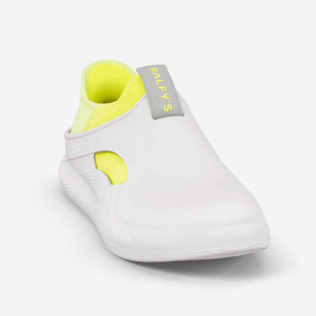 RALFY'S N1 Weiß/Gelb – modularer Komfortschuh für Pflege & lange Schichten